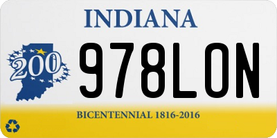 IN license plate 978LON