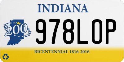 IN license plate 978LOP