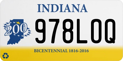IN license plate 978LOQ