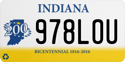 IN license plate 978LOU