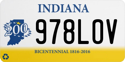 IN license plate 978LOV
