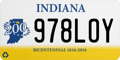 IN license plate 978LOY