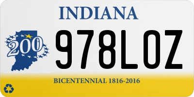 IN license plate 978LOZ