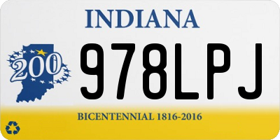 IN license plate 978LPJ