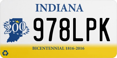 IN license plate 978LPK