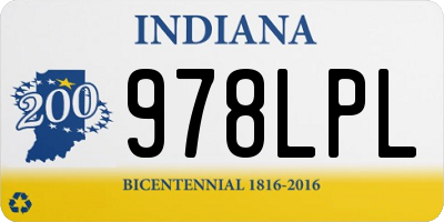 IN license plate 978LPL
