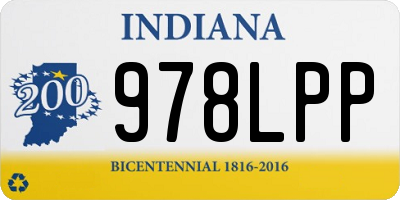 IN license plate 978LPP