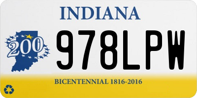 IN license plate 978LPW
