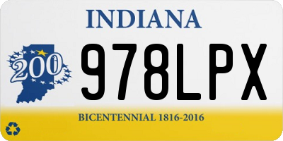 IN license plate 978LPX
