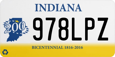 IN license plate 978LPZ