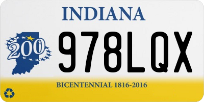 IN license plate 978LQX