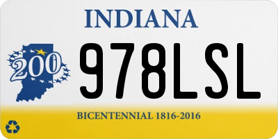 IN license plate 978LSL