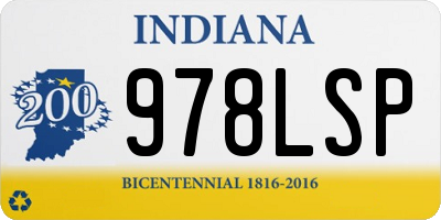IN license plate 978LSP