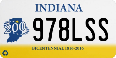 IN license plate 978LSS