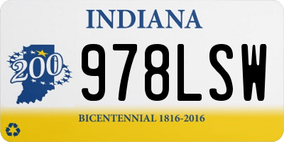 IN license plate 978LSW