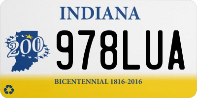 IN license plate 978LUA