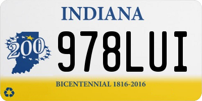 IN license plate 978LUI