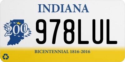 IN license plate 978LUL