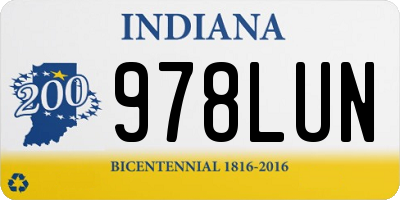 IN license plate 978LUN