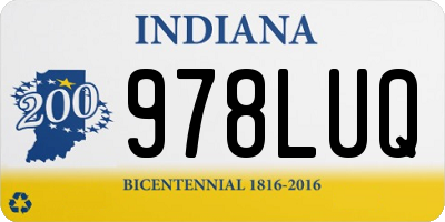 IN license plate 978LUQ