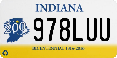 IN license plate 978LUU