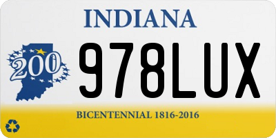 IN license plate 978LUX
