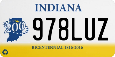 IN license plate 978LUZ