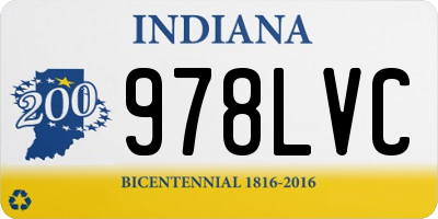 IN license plate 978LVC