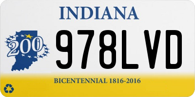 IN license plate 978LVD