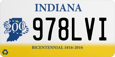 IN license plate 978LVI