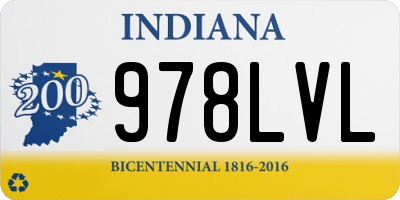 IN license plate 978LVL