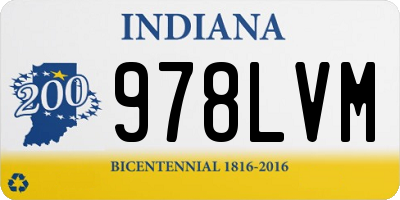 IN license plate 978LVM