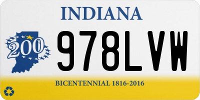IN license plate 978LVW