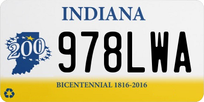 IN license plate 978LWA