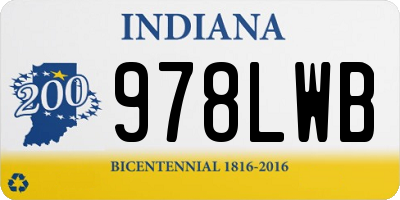 IN license plate 978LWB