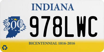 IN license plate 978LWC