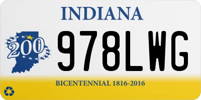 IN license plate 978LWG