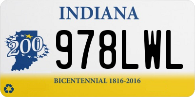 IN license plate 978LWL
