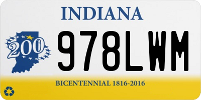 IN license plate 978LWM