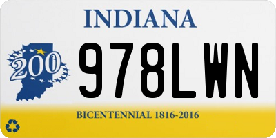 IN license plate 978LWN