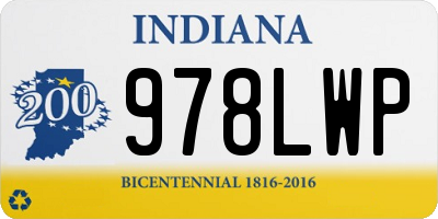 IN license plate 978LWP