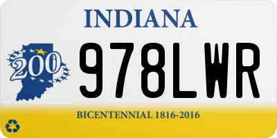 IN license plate 978LWR