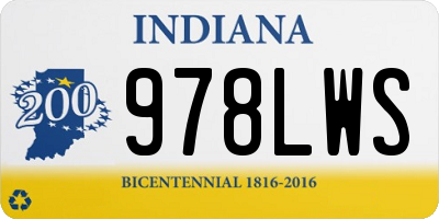 IN license plate 978LWS