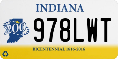IN license plate 978LWT