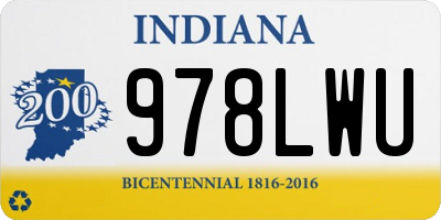 IN license plate 978LWU