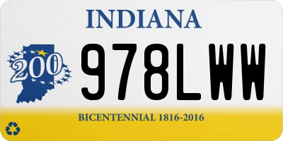 IN license plate 978LWW