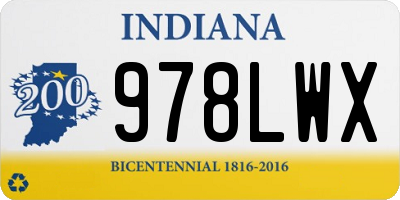 IN license plate 978LWX