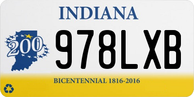 IN license plate 978LXB