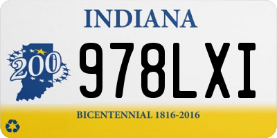 IN license plate 978LXI