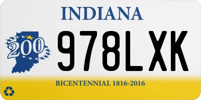 IN license plate 978LXK